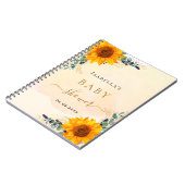 Baby shower eucalyptuszonnebloemen notitieboek (Linkerzijde)