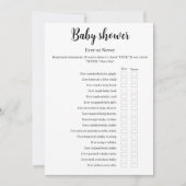 Baby Shower Ever of Never-spel, Printbaar Kaart (Voorkant)