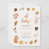 Baby Shower Fall Aesthetic Invitation Kaart (Voorkant)