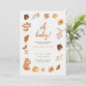 Baby Shower Fall Aesthetic Invitation Kaart (Staand voorkant)