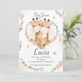 Baby shower Familia Jirafas Kaart (Staand voorkant)