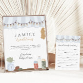 Baby shower familietraditie notitiekaartje