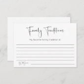 Baby shower familietradities informatiekaartje (Voorkant / Achterkant)