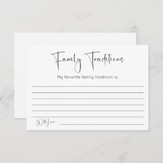 Baby shower familietradities informatiekaartje (Voorkant / Achterkant)