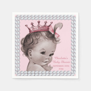 Baby shower Faux Diamonds, gepersonaliseerd prinse Servet