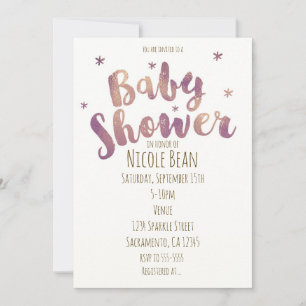 Baby shower Faux Gold Bronze Kaart