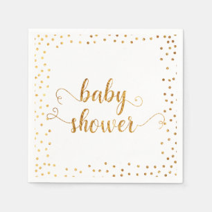 Baby shower Faux Gold Foil Confetti Border Servet