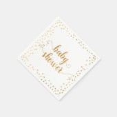 Baby shower Faux Gold Foil Confetti Border Servet (Hoek)