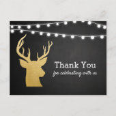 Baby Shower | Faux Gold Folie Antler | schoolbord Briefkaart (Voorkant)