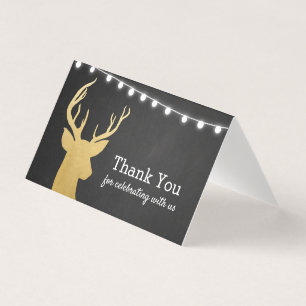 Baby Shower   Faux Gold Folie Antler   schoolbord Kaart