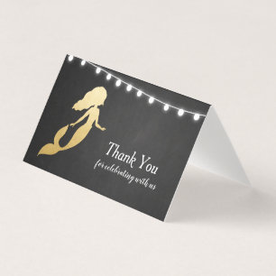Baby Shower Faux gouden folie zeemeermin Krijt Kaart