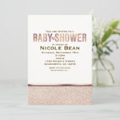 Baby shower Faux Roos Gold Champagne Uitnodiging (Staand voorkant)