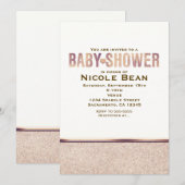 Baby shower Faux Roos Gold Champagne Uitnodiging (Voorkant / Achterkant)