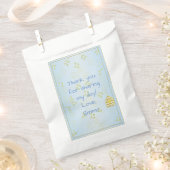 Baby shower Favor Bag, Blauwe "Golden Birds" Bedankzakje (Geknipt)