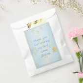 Baby shower Favor Bag, Blauwe "Golden Birds" Bedankzakje (Gezegeld)