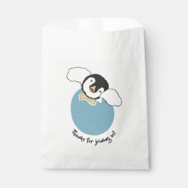 Baby shower Favor Bag, Blue, Baby Penguin Bedankzakje