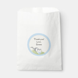 Baby shower Favor Bag, Build-a-Library, Blue Bedankzakje