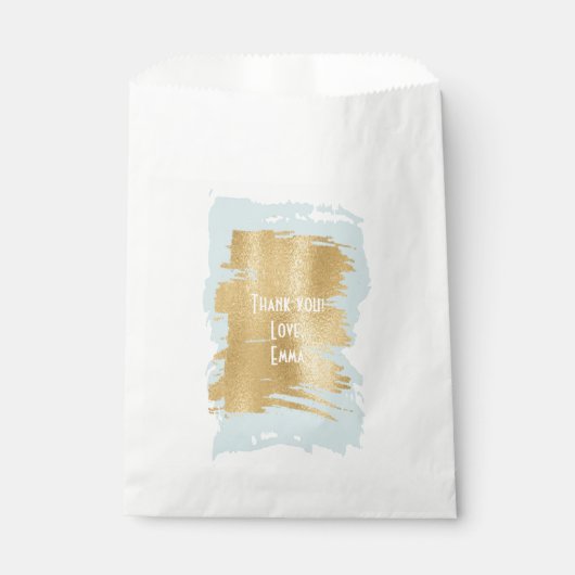 Baby shower Favor Bag "Classic Blue/Gold" Bedankzakje (Voorkant)
