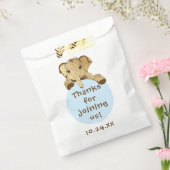 Baby shower Favor Bag, Gold Blue Elephant Bedankzakje (Gezegeld)