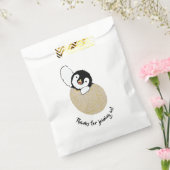 Baby shower Favor Bag, Goud, Baby Penguin Bedankzakje (Gezegeld)