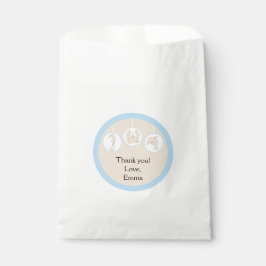 Baby shower Favor Bag, Onder het Zee, Cream/Blue Bedankzakje