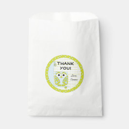 Baby shower Favor Bag, Owl in een boom, blauw, gro Bedankzakje