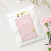 Baby shower Favor Bag, PINK "Golden Birds" Bedankzakje (Gezegeld)