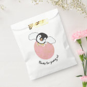 Baby shower Favor Bag, Roze, Baby Penguin Bedankzakje (Gezegeld)