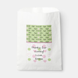 Baby shower Favor Bag, "Sugar and Spice" Bedankzakje