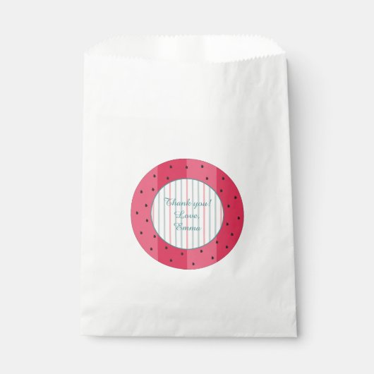Baby shower Favor Bag "Watermelon Umbrella" Bedankzakje (Voorkant)