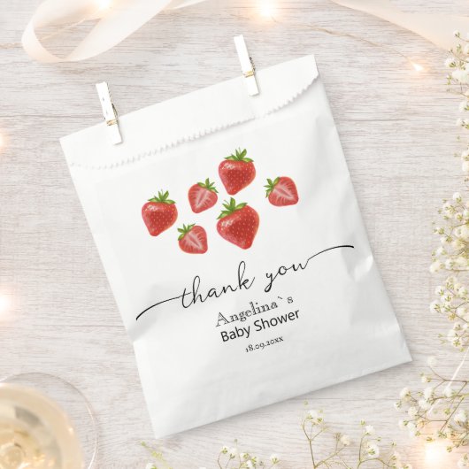 Baby shower Favor Bags Zoete aardbeien Bedankzakje (Geknipt)