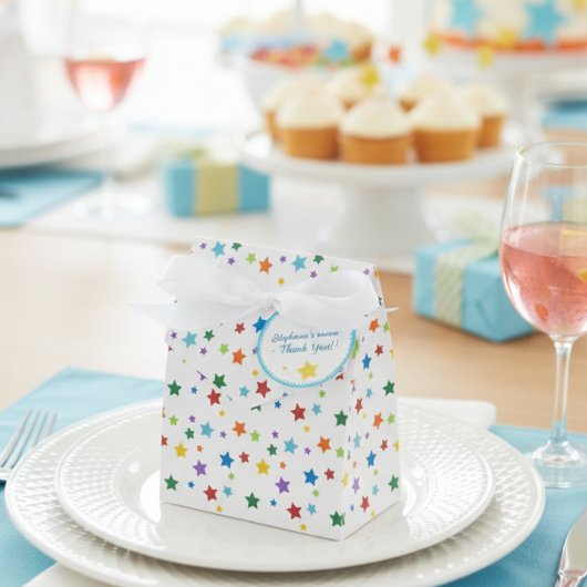 Baby Shower Favor Box - Colorful Stars Bedankdoosjes