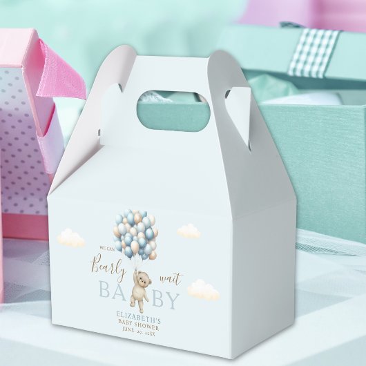 Baby Shower Favor Box – Cute Bear with Balloons –  Bedankdoosjes