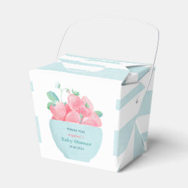 Baby shower Favor Box met schattige aardbeien. Bedankdoosjes