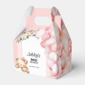 Baby shower Favor Box, Roze Beer en Ballonnen Bedankdoosjes (Achterkant)