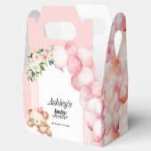 Baby shower Favor Box, Roze Beer en Ballonnen Bedankdoosjes (Geopend)