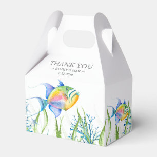 Baby shower Favor Boxen Waterverf Tropische Vis Bedankdoosjes