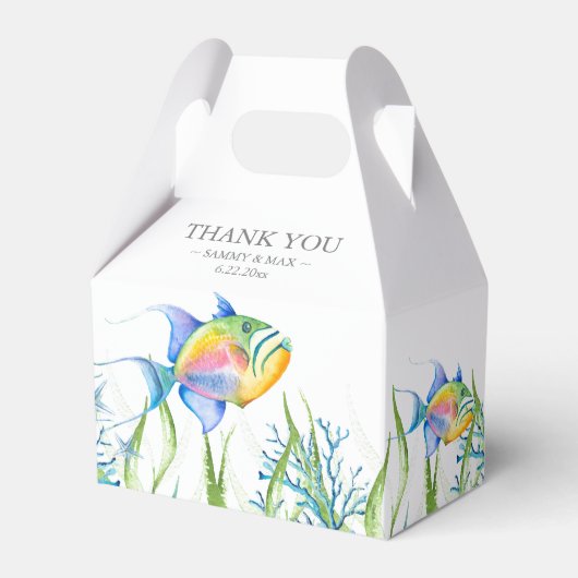 Baby shower Favor Boxen Waterverf Tropische Vis Bedankdoosjes (Voorkant Zijde)