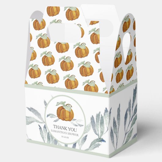 Baby shower Favor Boxes Herfst Kleine Pompoen Bedankdoosjes (Geopend)