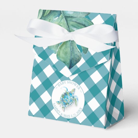 Baby shower Favor Boxes Tropisch Zee Schildpad Bedankdoosjes (Voorkant Zijde)