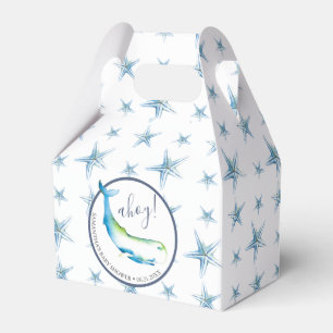 Baby shower Favor Boxes Waterverf Blauwe Walvis Bedankdoosjes