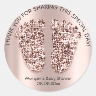 Baby shower Favor Dank je wel Elegant Boy Girl VIP Ronde Sticker