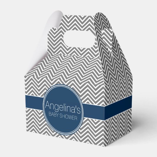 Baby shower Favor met Chevrons Persoonlijke naam Bedankdoosjes (Voorkant Zijde)