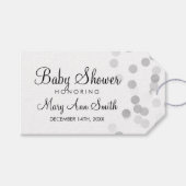 Baby shower Favor Silver Foil Glitter Lights Cadeaulabel (Voorkant (Horizontaal))