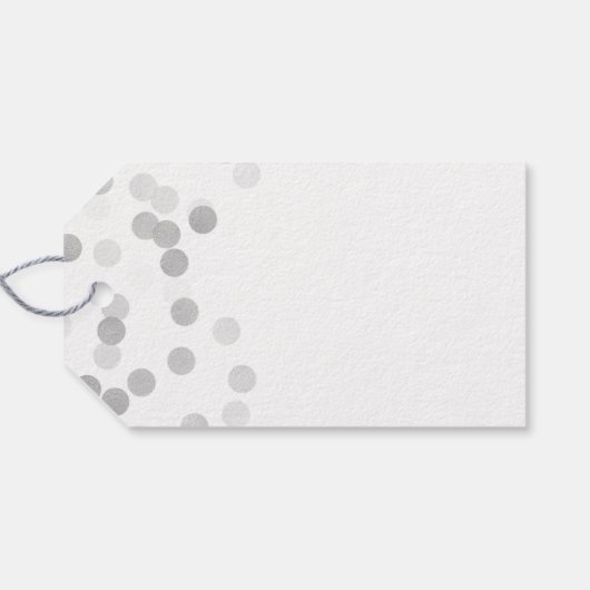 Baby shower Favor Silver Foil Glitter Lights Cadeaulabel (Achterkant Horizontaal)