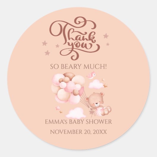 Baby shower Favor Sticker (Voorkant)