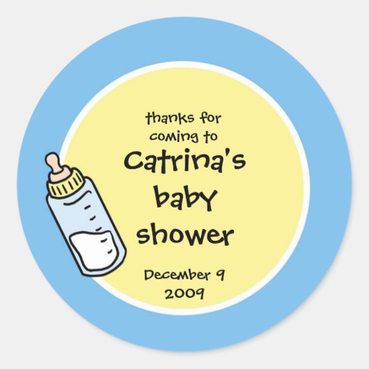 Baby shower Favor Sticker - Baby Fles (Voorkant)