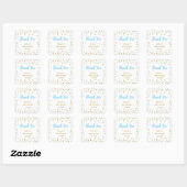 Baby shower Favor Stickers Blue Gold Glitter (Vel)
