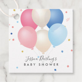 Baby shower Favor Tag roze en blauw met ballonnen Bedankjes Labels