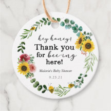 Baby Shower Favor Tags met Bijen